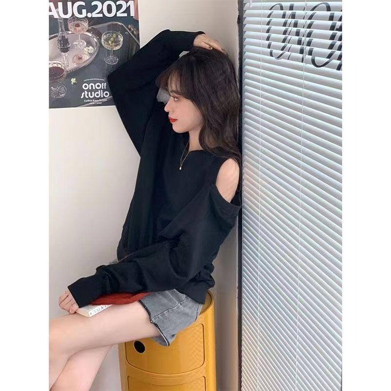 Women T-Shirts Black Clothes Female Tops Loose Simple Cheap Tees Stylish One Piece Wholesale Spring and Autumn O Tshirts