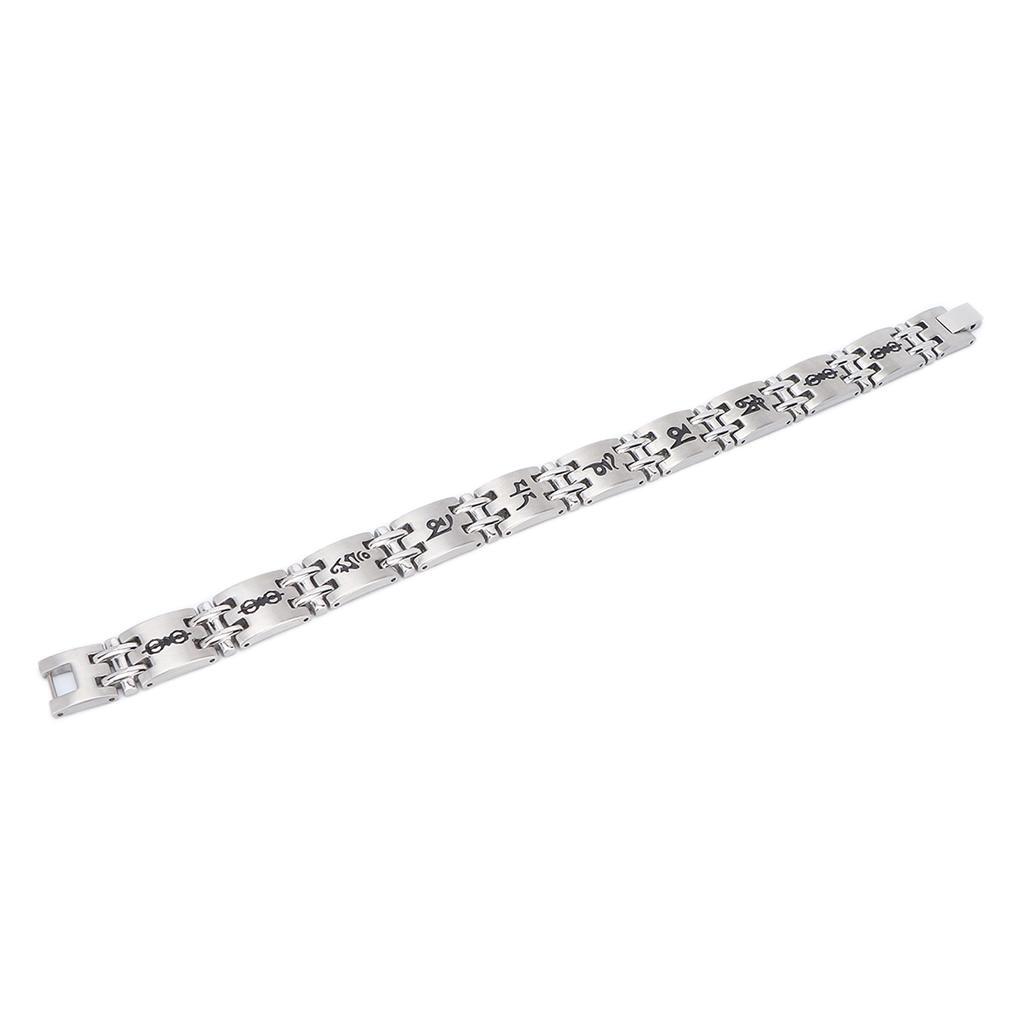 Men Magnetic Bracelet Fashionable Silver Titanium Steel Black Magnet Therapy Bracelets