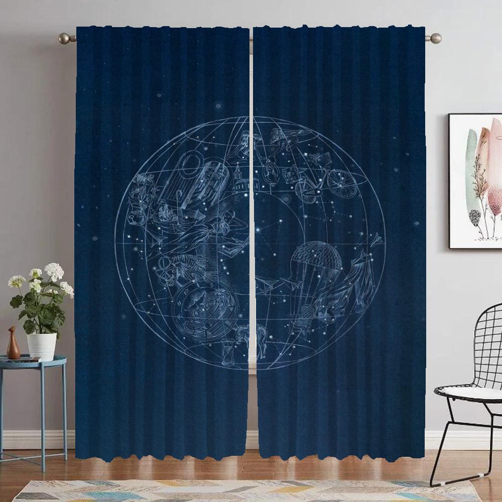 Coldplay Tulle for Bedroom Home Interior Curtains for Camera Curtains Child Room Partition Blackout Curtain Halloween Decoration