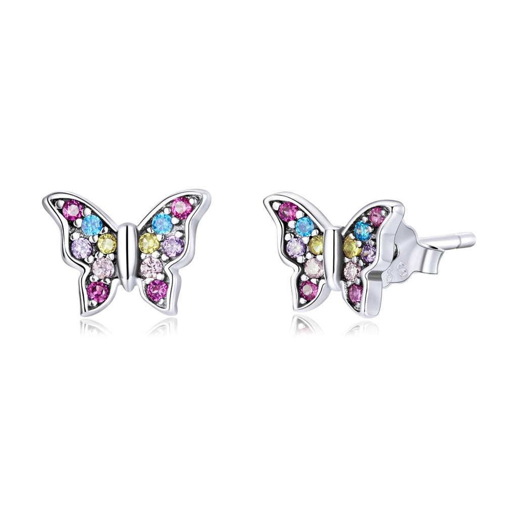 Mädchen Schmuck Zirkonia Schmetterling Ohrringe 925 Sterling Silber - Hängeohrringe Für Mädchen & Damen Zirkonia Ohrringe Kinder