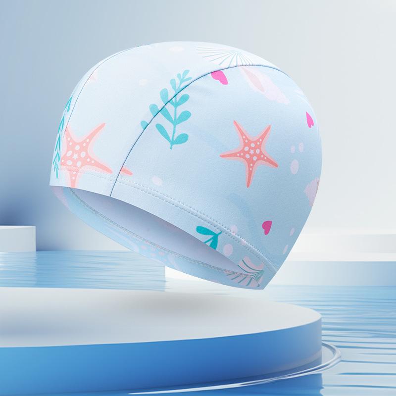 Kids Cartoon Print Swim Cap High Elasticity Waterproof Swimming Hat For Boys Girls Pool Beach Water Sports