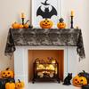 Halloween Black Lace Table Runner Halloween Table Decoration Skull Soft Table Runner Holiday Party Decoration Table Flag