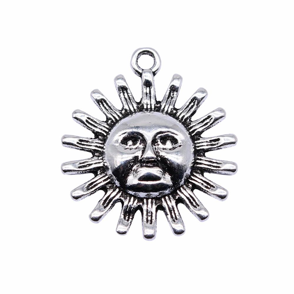 Sun And Moon Face Charms Multi Color Alloy Pendants For Celestial Themed Jewelry