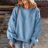 Damen Pullover mit Farbe und Sweatshirt Plüsch Langarm Mode Sweatshirt