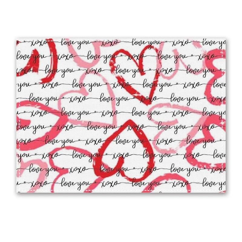 1PC Heart Placemat Dining Table Decor Linen Tableware Coaster Kitchen Accessories For Valentine's Day Couple Confession Lover