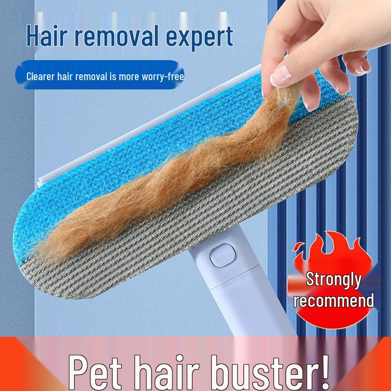 Pet Hair Grooming Brush & Suction Cleaner for Dogs - Lint Remover for Carpet, Sofa, and Bed.