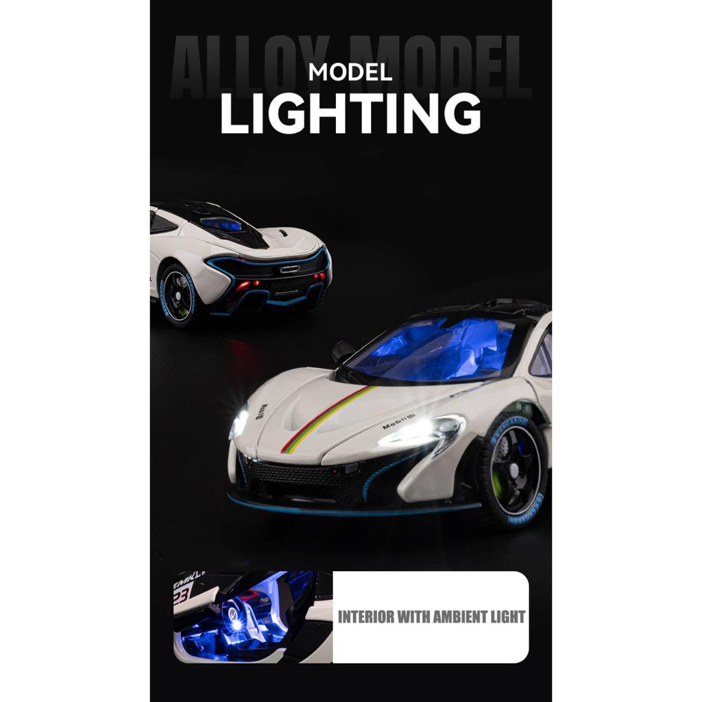 1/24 McLaren P1 GTR Supercar Alloy Diecast Model Car High Simulation Decoration Display Ornaments Collection Hobby Holiday Gift