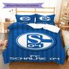 FC Schalke 04 Pattern Bedding Set Quilt Cover Pillowcase Home Decor Gift (1 * Duvet Cover + 2 * Pillowcase, Without Core)