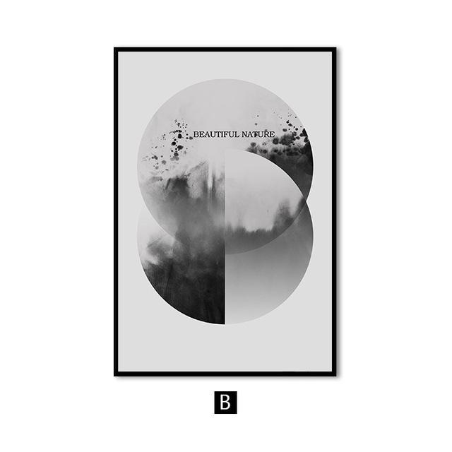 Arte da parete moderna astratta paesaggio forestale bianco nero pittura su tela poster geometrico stampa immagine per soggiorno decorazione casa
