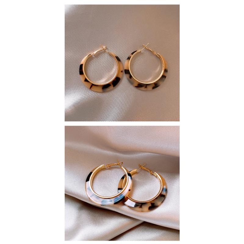 Vintage Leopard Print Large Hoop Earrings For Women Light Luxury Niche Unique Jewelry