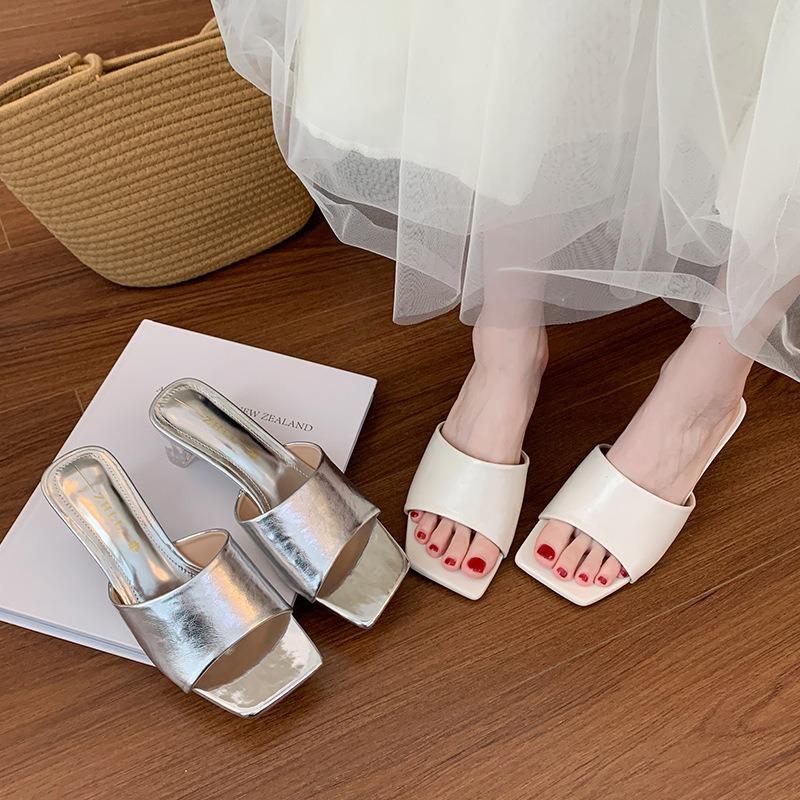 High heels women's cool slippers opentoed sandals widened large size women's shoes to women's shoes