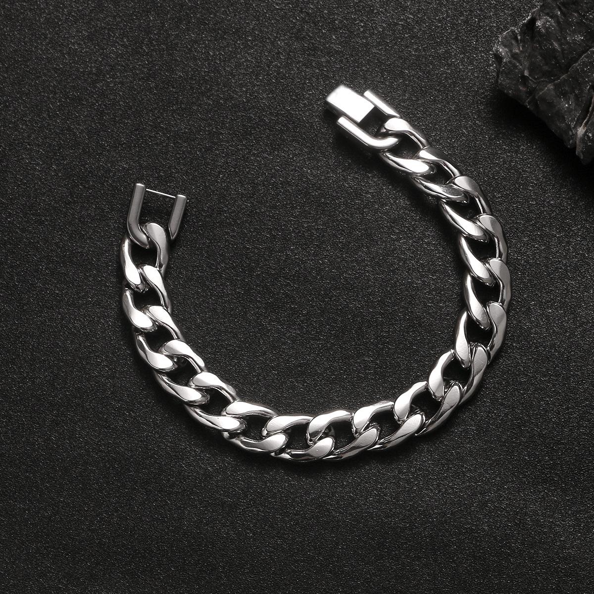 

Браслет ланцюжок кубинського плетіння з титанової сталі: Трендовий, Міцний, Хіп-хоп Панк Стиль для Чоловіків