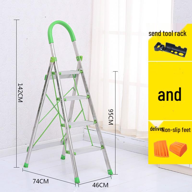 Portable Multifunctional Indoor A-Frame Ladder - 4/5 Step, Folding, Thickened, Telescopic, Mobile