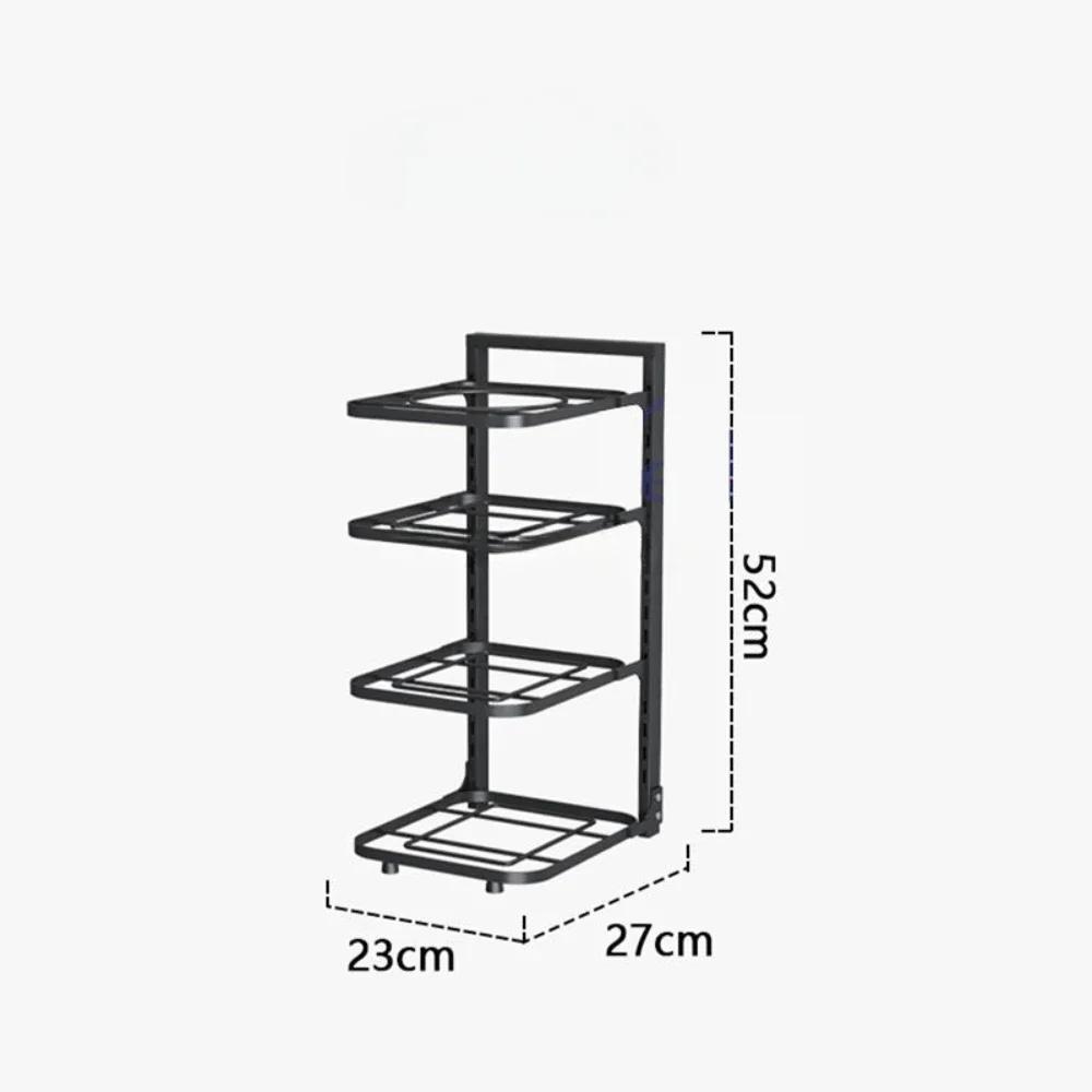 Layered Pot Rack Kitchen Organizer Cabinet High-capacity Storage Bowl Shelf Adjustable Free Layering Snap-On Pot Rack Organizer