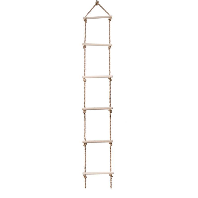 Kids Climbing Wooden Rope Ladder for Kids Wooden Swing Outdoor Game Toy 5-level Ladder Playground Indoor Kids Climbing Toys