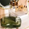 Bathroom Vanity Tray Large Capacity Perfume Organizer for Dresser Clear Desktop Storage Box for Lotion Bottle Cosmetics Skincare