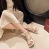 Summer Women's Butterfly High Heel Sandals Square Toe Buckle Casual  Shoes Elegant Stiletto Heel Ankle Strap Party