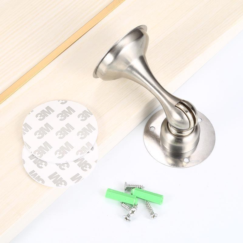 

1 шт. магнитный дверной стопор из нержавеющей стали без гвоздей дверной стопор дверной фиксатор дверной держатель для защиты стены 1PC серебряный