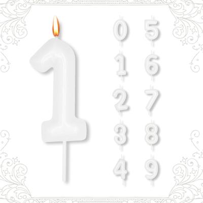 1 Pcs Birthday Number Candle,0-9 Number Candle for Birthday Party Decoration, Number Candle for Cake Top