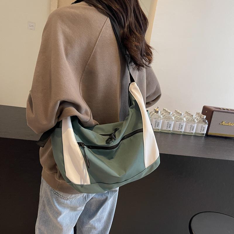 Large capacity bag women's 2025 new lazy style personality casual oxford cloth shoulder crossbody bag student class bag