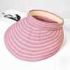 Folding Headband Sun Visor Hat Wide Brim Bucket Hat Trendy Women's Stripe Sun Hat  Summer Outdoor