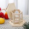 Natural Wooden Bird Cage Feeder Hanging Feeding Water Bowl Anti Slip Food Container for Parrot Budgie Pigeon Bird Cage Accessory