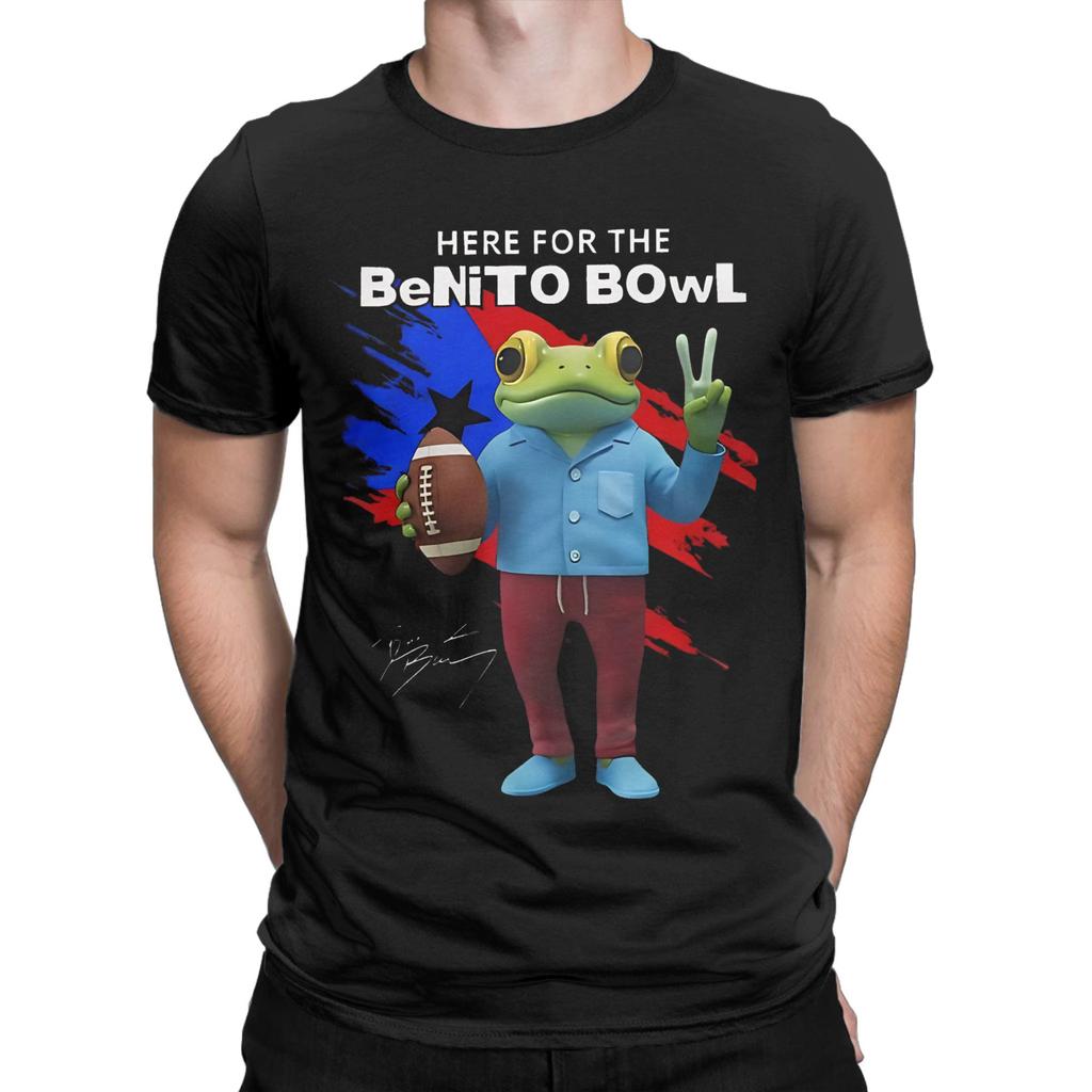 Mens Womens Benito Bowl Puerto Rican Bad Bunny Halftime Show 2026 T Shirt Pure Cotton Graphic T-Shirt Clothing Outfits