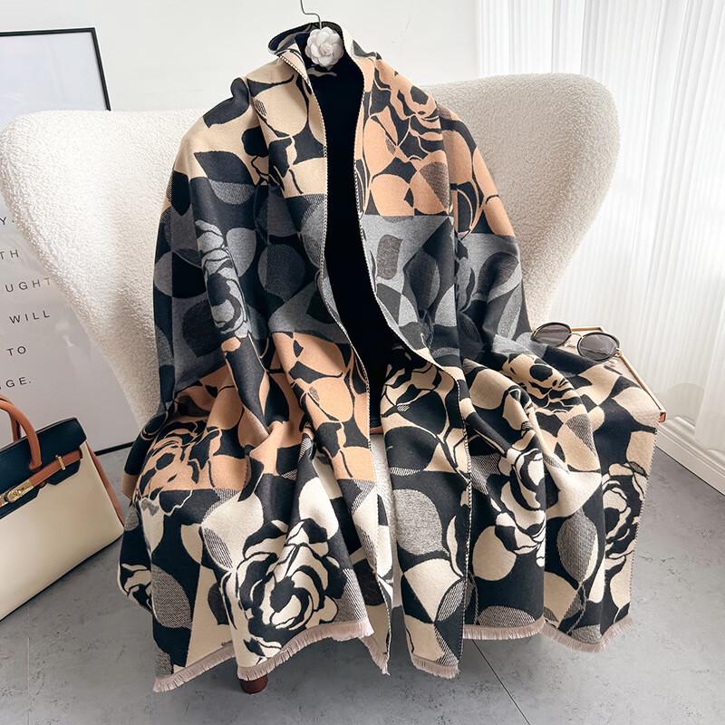 Liangsu Women s Patchwork Floral Imitation Cashmere Scarf