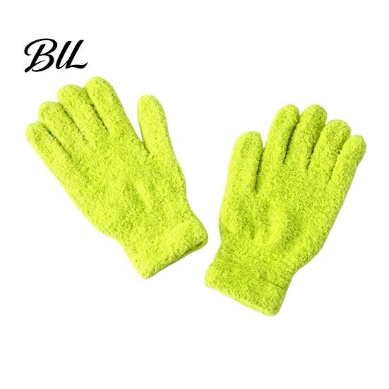 Fashionable Winter Handwear Warm Coral Fleece Gloves for Women, Soft Five Finger Comfortable Office Typing Mittens Gloves, Solid Color Thermal