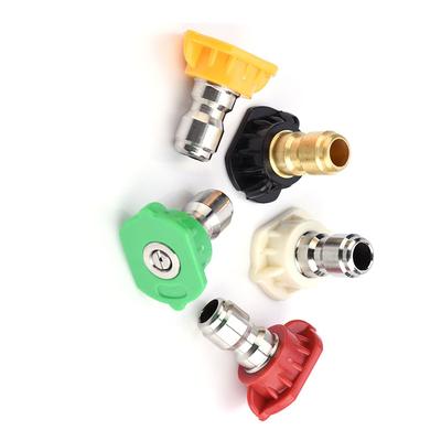 1/4 Inch Quick Connect Pressure Washer Spray Nozzles 0°, 15°, 25°, 40°, and 65° Small Size Spray Nozzle Tips Set Universal Fit