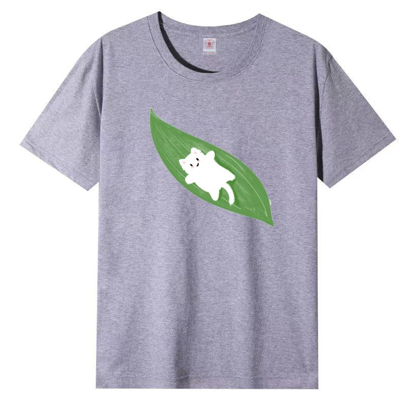 Damen Sommer Beliebtes Kurzarm-T-Shirt Baumwolle Atmungsaktiv Lockeres Oberteil Bedrucktes T-Shirt Lässig
