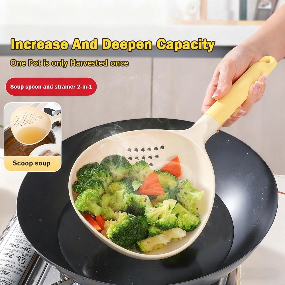 High Heat Resistant Soup Ladle 2 in1 Soup Drain Colander New Vegetable Strainer  Kitchen Use