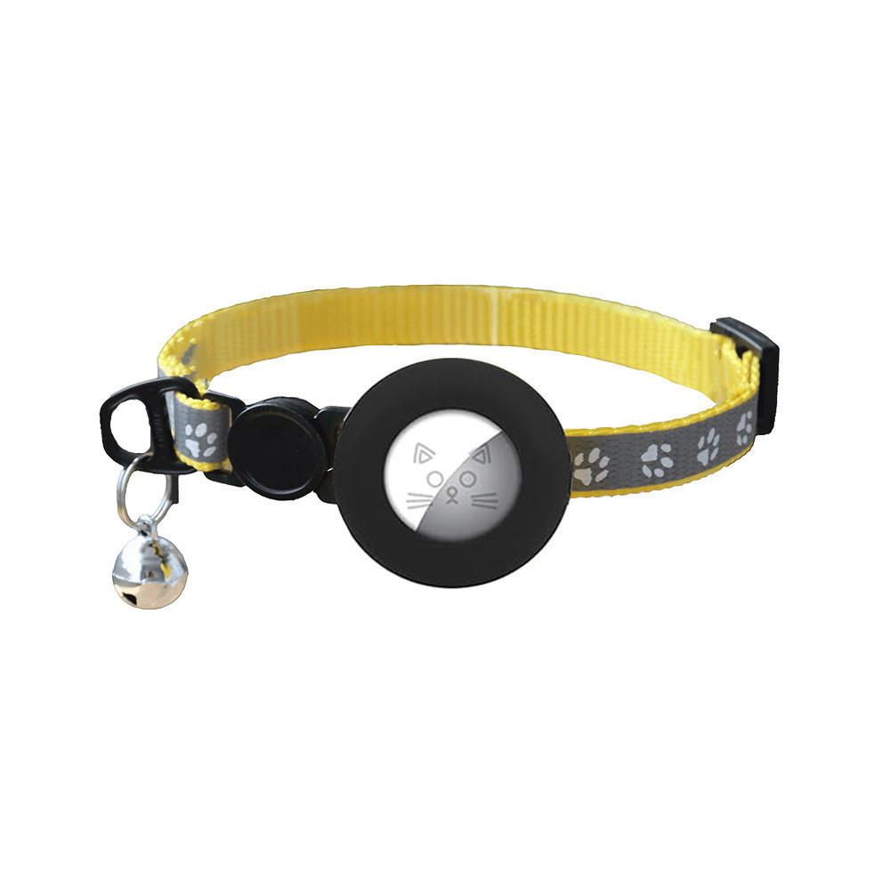 For Airtag Protective Case Cat Collar with Adjustable Night Reflection Kitten Collar with Bell for Cats Dog Puppy Without Airtag