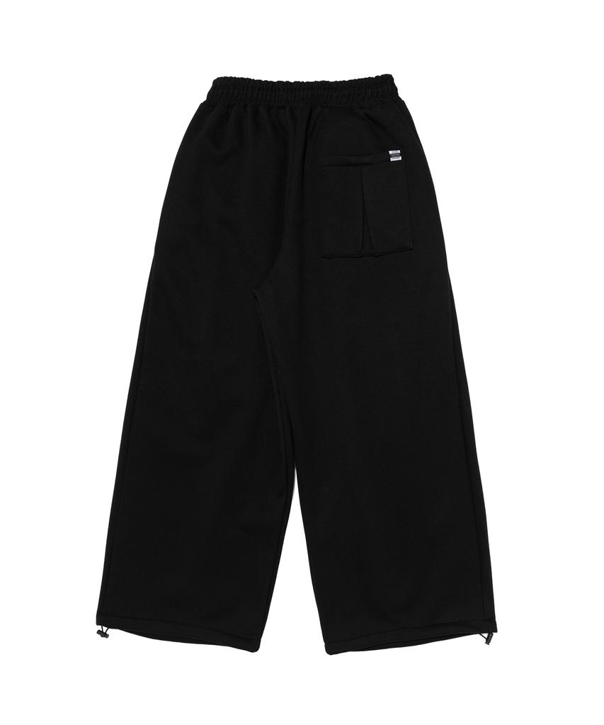 CARGOBROS Strong Wave Brushed Wide Sweatpants (Black)