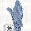 Soft Plush Wearable Shark Blanket Cartoon Animal Onesie Pajamas Cosplay Costume Sleep Bag for Adults Kids Flannel Pink Blue