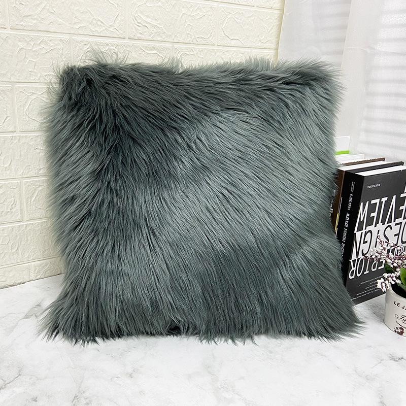 

5 размеров, скандинавские плюшевые наволочки, пушистая подушка, шерстяные подушки, диван-кровать, меховая наволочка, подушки, пледы для принцессы 40x40cm темно серый