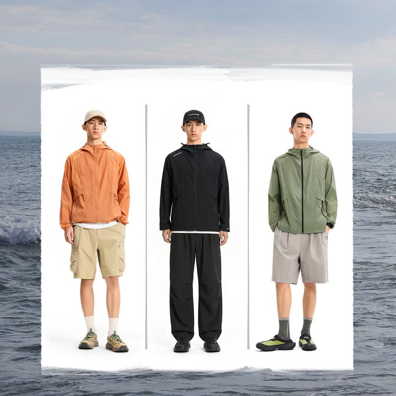 Li-Ning Outdoor CF Water-Resistant Comfortable UPF50+ Sun Protection Jacket Men jackets Lobster-Green AFDW215-4