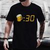Men T Shirt Funny Beer Clock Graphic Y2k Clothes Plus Size Tees Beer Lover Drinking Party Streetwear Summer Short Sleeve Tees