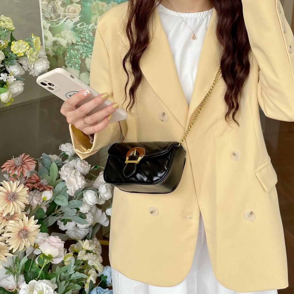 Style Embroidery Thread Chain Texture High-end Crossbody Small Bag New Niche Versatile Single Shoulder Small Square Bag for Women