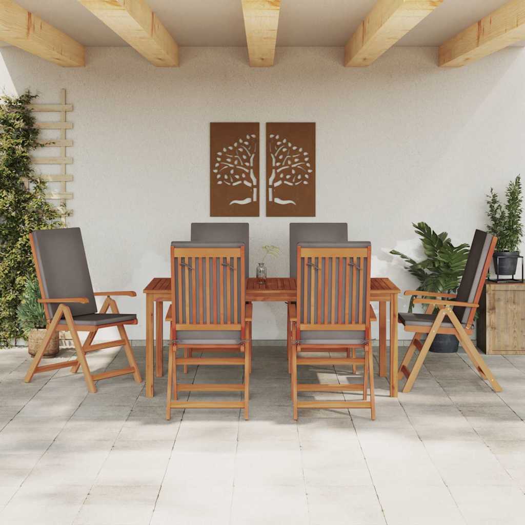 Garden Chair 6 Pcs Brown and Grey 57 X 71.5 X 104 Cm