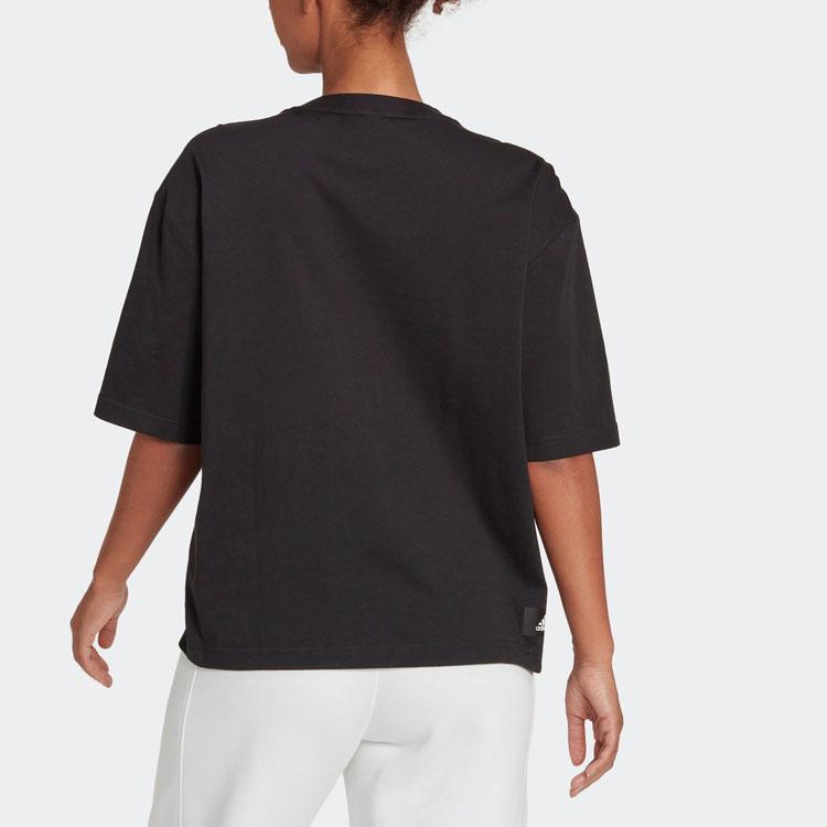 Adidas Future Icons Badge Of Tee Logo Print Round Neck Short Sleeve T-Shirt Women Tops Black HK0504