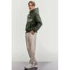 H M Loose Fit Printed Hoodie kHaki Green Five borougHs
