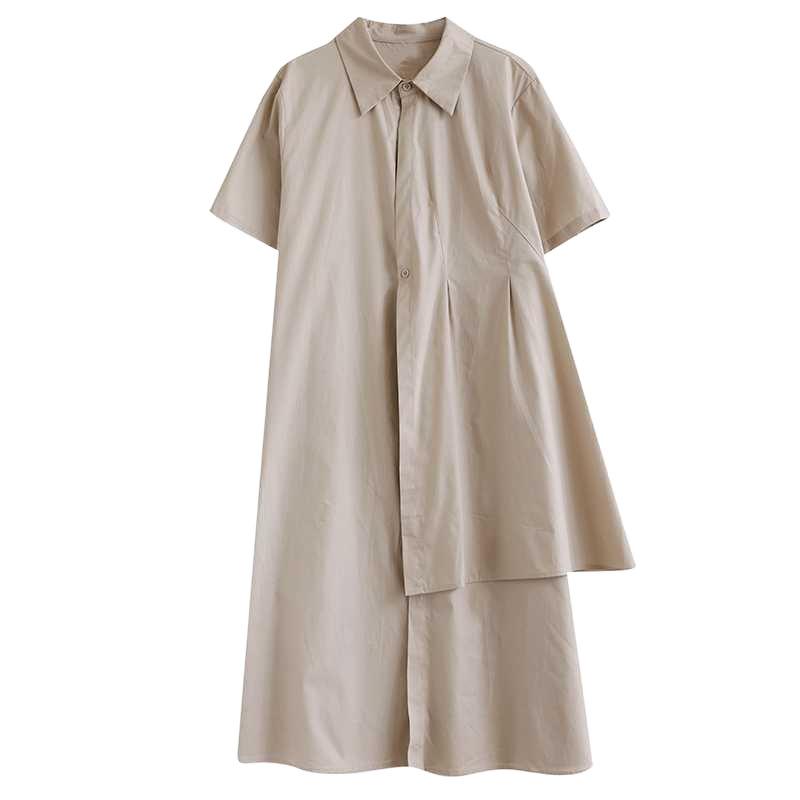 Summer Loose Plus Size Patchwork Casual Short Sleeved Dress