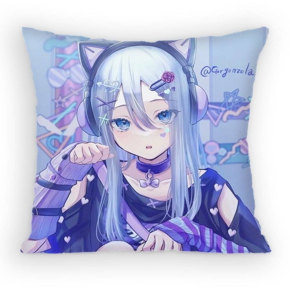 Project Sekai Yoisaki Kanade World Pillow Case Anti-Dustmite Pillowcase Invisible Zipper Silky Short Plush Sofa Cushion Cover