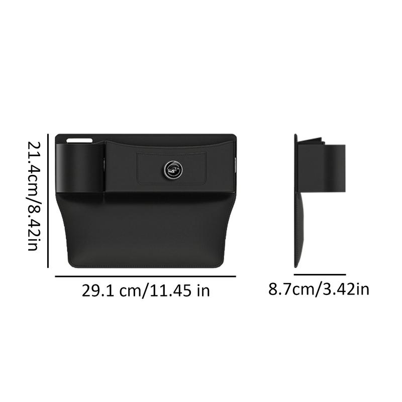 Car Seat Crevice Filler Auto Leather Seat Filler Box Car Seat Slot Storage Box With Reserved Charging Holes For Storing Cards Ke