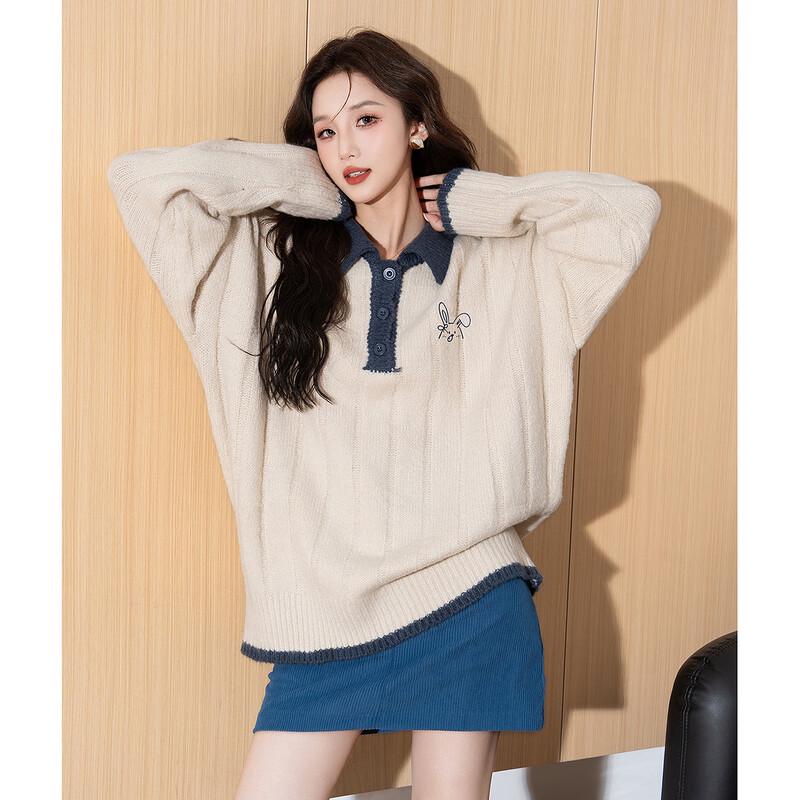 

TonLion Women s Color-Block Polo Sweater M