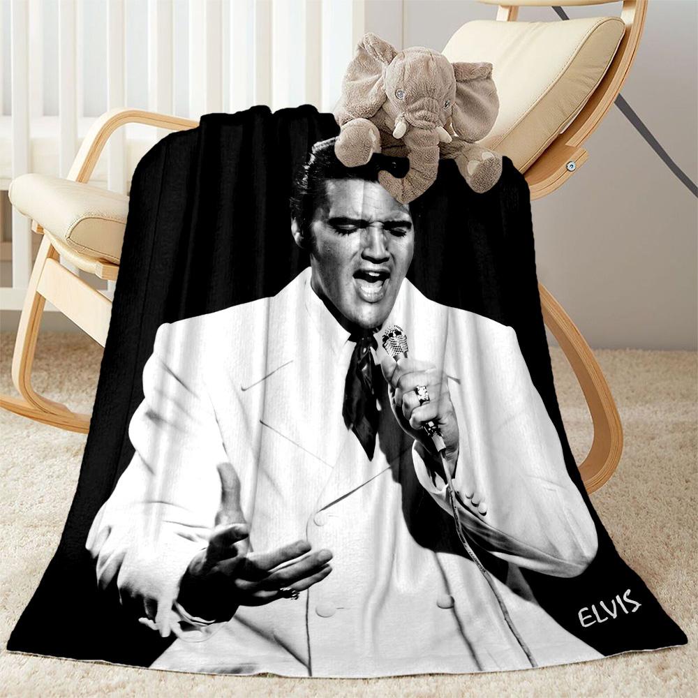 Elvis Presley Rock Legend Blanket Soft & Cozy Perfect for Couch Bedding Picnics for All Occasions Digital Print Birthday Christmas Gift Blanket