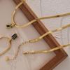 Yhpup Exquisite Geometric Square Cubic Zirconia Drop Snake Chain Collar Necklace Trendy Golden Jewelry PVD Waterproof Bulk Price