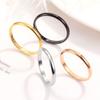 2MM Stackable Plain Band Rings Durable Titanium Steel Rings Simple Thin Rings  Wedding Ceremony