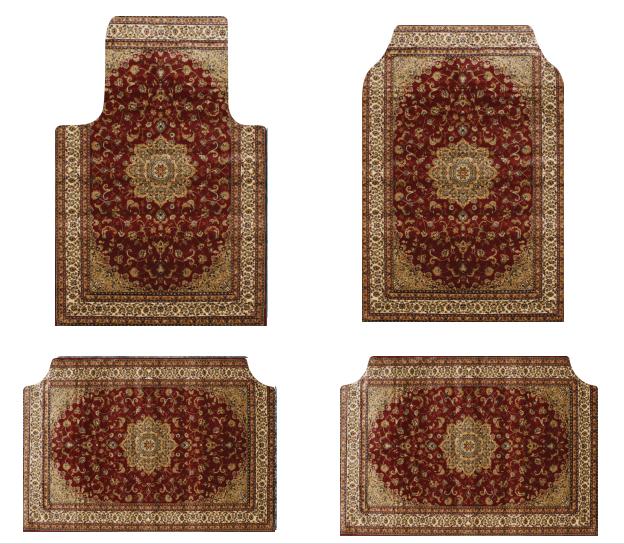 Set of Bohemian Style Floor Mat Universal Size Car Foot Mat American Retro Rugs for Bedroom Home Anti-slip Soft Rug